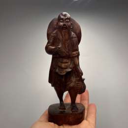 Vintage Art Wood Chinese Hand Carved  Figure Statue  Home Decor