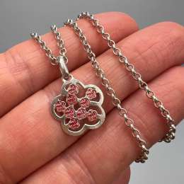 Vintage Jewelry Chain Necklace Pendant Enamel Sterling Silver 925 Italy 5gr
