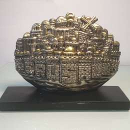 Vintage Handmade Sculpture Jerusalem City 925 Sterling Silver Stamped 2100 g