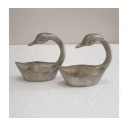 Vintage Hand Carved Nickel Folk Duck Decoy Bird Sculpture Figure Gift