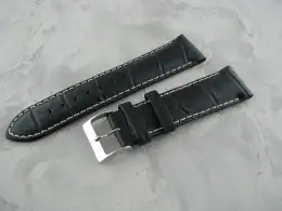 Watchband. Bracelet for watches. Strap. Bracelet. New, leather. BlackWidth 22m