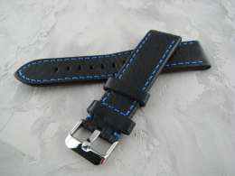 Watchband. Bracelet for watches. Strap Bracelet. New, leather Black Width 22m