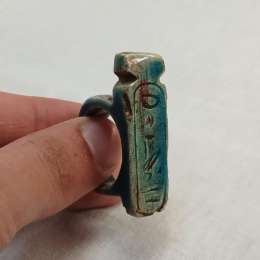 BIG RARE PHARAOH ANCIENT EGYPTIAN ANTIQUE Cartridge Ring Hieroglyphic Symbols .