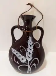 Vintage Hand Painted Decorative Ceramic Wall Hanging Vase Vintage Floral Design