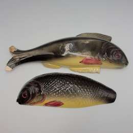 Antique Imperial Kuznetsov Porcelain Herring Holder Container & Lid Fish Shaped