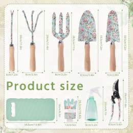 Gardening Tool Set, 10 PCS Heavy Non-Slip Rubber Handle Duty Floral