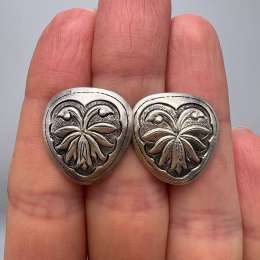 Vintage Men's Jewelry Cufflinks USSR Silver 875 900 Bamboo Marked Vietnam 6.6g