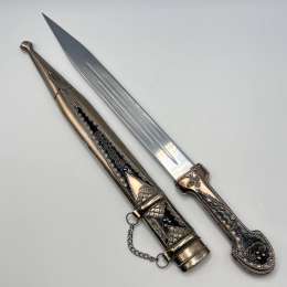 Vintage Kubachi Caucasus Decorative Dagger Sword Filigree Enamel Steel Souvenir