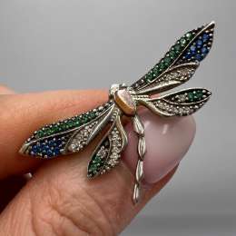Vintage Fashion Womens Jewelry Pin Brooch Sterling Silver 925 Gold 9K Marked Tag