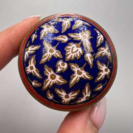 Fine Vintage Hot Enamel Women's Jewelry Trinket Pillbox Ornate Brass Box