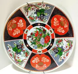 Vintage Imari Decorative Plate Hand Painted Asian Art Peacock Bird Gilt Japan 8