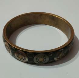 Antique/Moroccan Berber Tribal Ethnic Bone & Brass Statement Cuff Bracelet