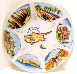 Vintage Decorative Gyprus The Island of Venus Ceramic Wall Round Japan Plate 8