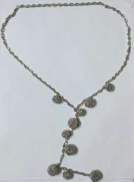Elegant Silver Necklace with Modern Design Decorated with Sparkling Metal Balls