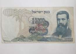1968 Israel 100 Lirot Banknote Herzl Portrait Large Size Circulated Collectible
