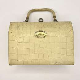 Antique Vintage Old Women's Bag Handbag G.Versace Beige Color Made in Italy