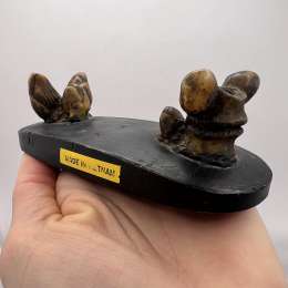 Antique Vintage Hand Made Pen Stand Holder Art Horn Goat Vietnam Table Decor