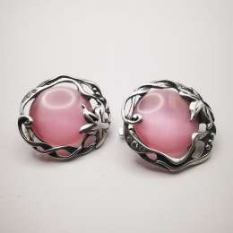 Vintage Women's“Earrings of Desires”925 Sterling Silver,Jewelry,Ulexite,Cetrine