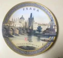 Vintage Wall Hanging Bridge Karlov Praha Bridge Decor Dish Ceska Republika