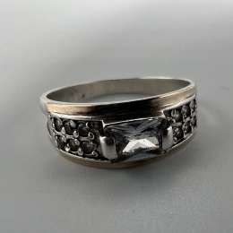 Vintage Nice Ring Gilt Sterling Silver 925 Stone Jewelry Women's Stamp Size 7US