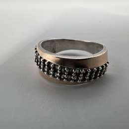 Vintage Nice Ring Gilt Sterling Silver 925 Stone Jewelry Women's Stamp Size 7US