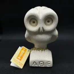 Vintage Figurine Owl Stone Milos Dim. A Gaitanis Handmade Statue Folk Art Greece