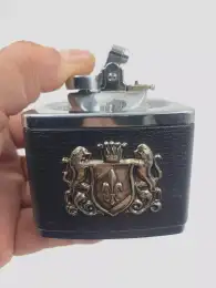 Vintage Table Lighter Stainless Steel And Plastic Desktop