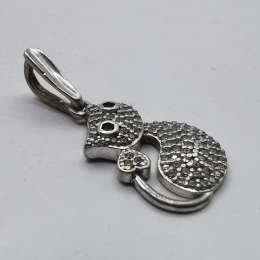 Vintage Pendant  925 Sterling Silver Jewelry, Handmade Zircon 2,55g
