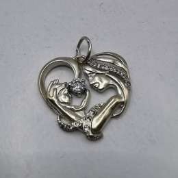 Vintage Pendant  925 Sterling Silver Jewelry, Handmade Zircon 3,70g