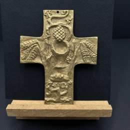 Bronze Wall Cross  Germany 1970s Communion Art – Vintage Christian Gift Antique