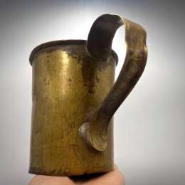 1918 Antique Imperial Brass Measuring Cup Handle Vintage Kitchen Decor Marked