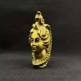 Vintage Hollow Statuette Hollow Victorian Woman's Head Brass Furniture Decoratio
