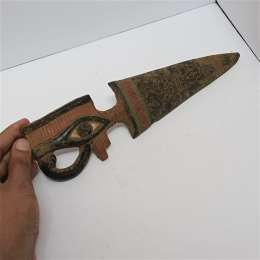 Rare dagger inspired by ancient Egypt - Eye of Horus handle - stone carved