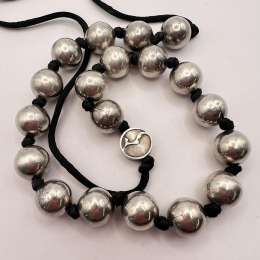 Huge Vintage Sterling Silver 925 Beads Men's Women's Jewelry Necklace Chain 53gr