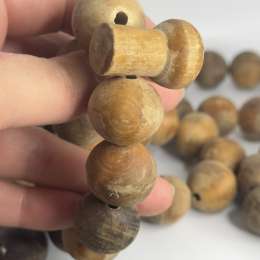 Natural Olive Tree Wood Tasbih Islamic Misbaha Prayer Big Beads /100 Beads