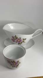 Vintage Pair of Fine Porcelain Kahla Bowls White floral Design