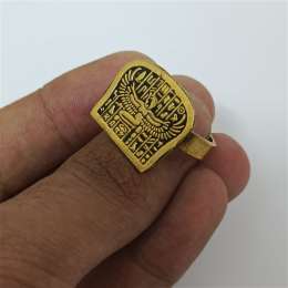 Ancient Egyptian Copper Ring - Winged Pharaoh Isis Design, Adjustable