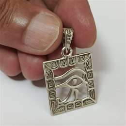 925 Silver Eye of Horus Pendant, Handmade Pharaonic Amulet, Vintage Style