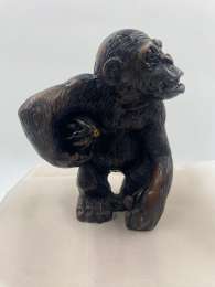 Monkey Statue Vintage Resin Figurine Statue Art Products Playing Golf Tall 4