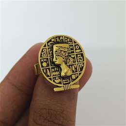 Handmade Large Brass Ring of Queen Nefertiti – Adjustable Egyptian Jewelry