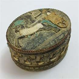 Vintage Egyptian jewelry box – Pharaonic antique sculpture decor piece