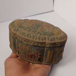 Ancient Egypt Box King Ramses Queen Nefertari War Scene Rare Collectible