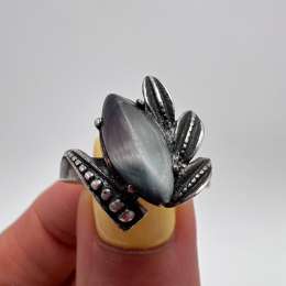 Vintage Women's Jewelry Sterling Silver 925 Ring Cat’s Eye Stone Marked Size 8