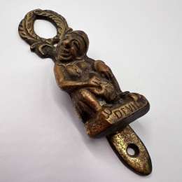 Vintage Brass Devil Door Knocker Bronze Gold Patina Gothic Demon Hardware 12.5cm