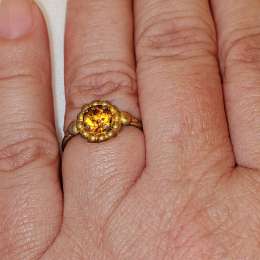 Vintage Ring with Amber-Colored Stone