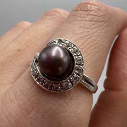 Vintage USSR Ring Sterling Silver 925 Stone Jewelry Women's Signed Beautiful 9US