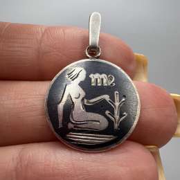Vintage USSR Pendant Necklace Sterling Silver 875 Enamel Jewelry Women's Signed