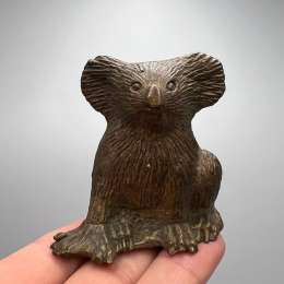 Vintage Bronze Koala Figurine Animal Statue Cast Metal Wildlife Home Decor 350g