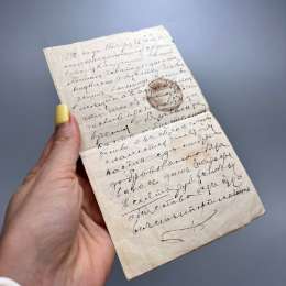 1892 Antique Original Document Russian Handwritten Land Sale Deed Seal Stamp