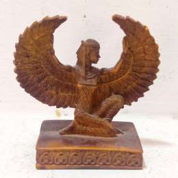 Rare Vintage Egyptian Resin Statue Small Figurine Art Goddess Isis Open Wings